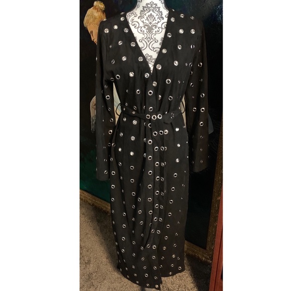 Adore Jackets & Blazers - SALE Adore Long Black Grommet Coat NWOT